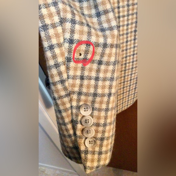 Vintage Christian Dior 1970s Mens Plaid Virgin Wool Blazer Tan Jacket SingleVent - Picture 13 of 16